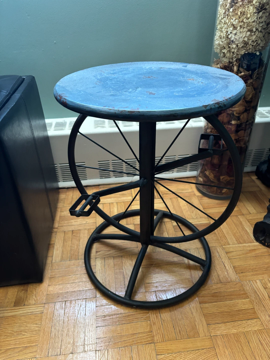 Vintage Bicycle Wheel Side Table