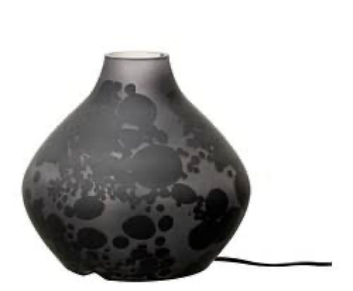 RETIRED IKEA Koppar Table Lamp - Black/Grey Pattern
