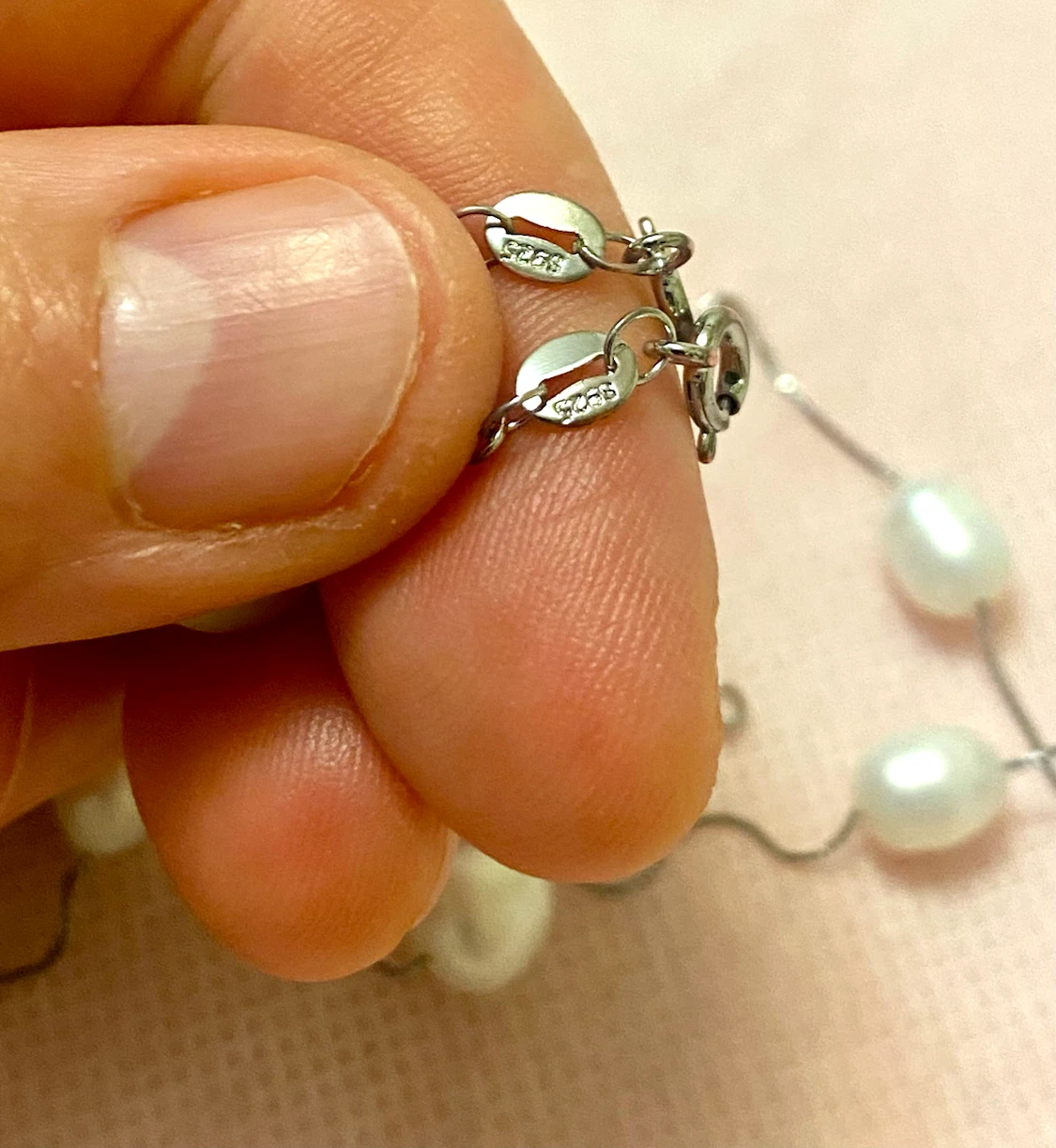 Freshwater pearls sterling silver set - photo 3