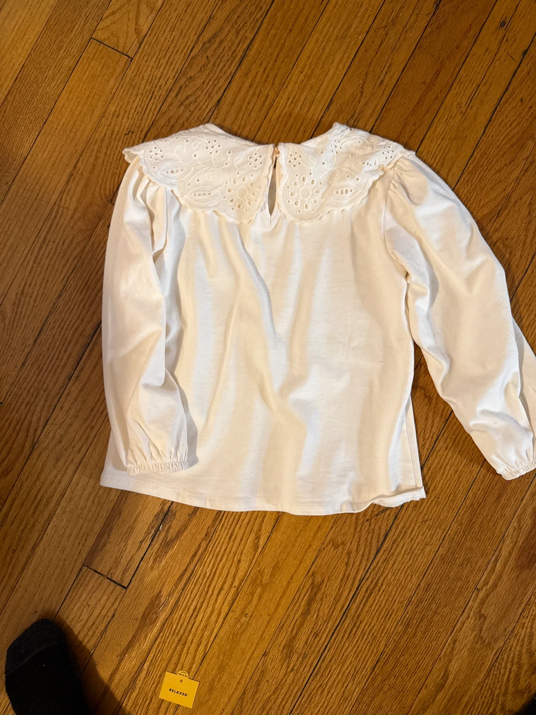 Zara Long Sleeve Eyelet Collar Top - photo 3
