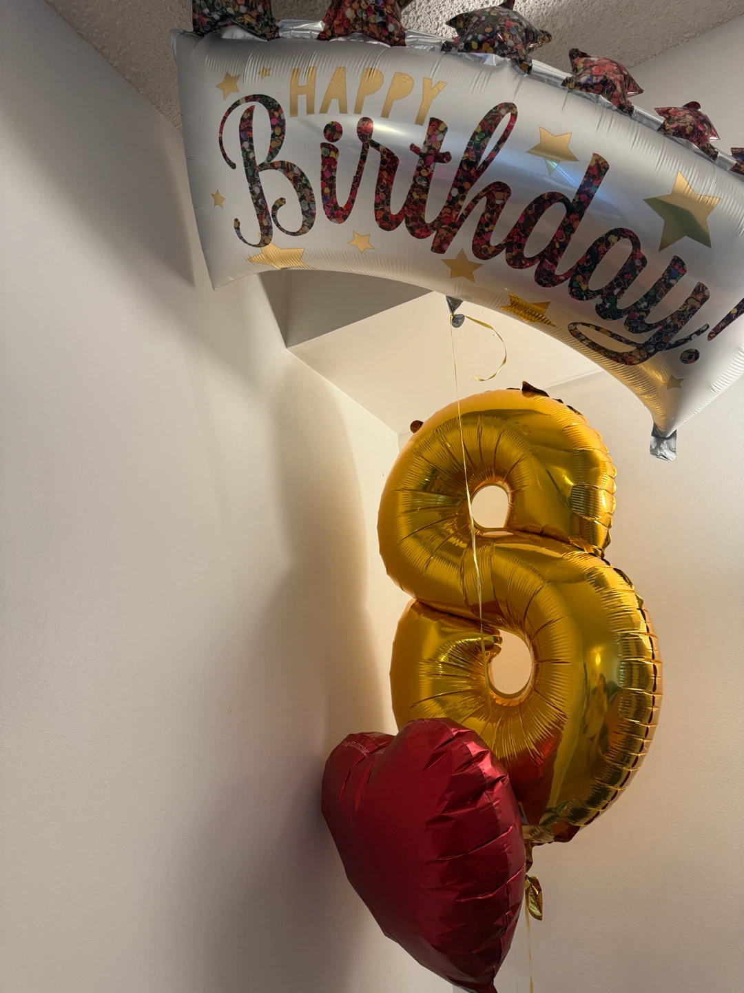 Happy Birthday and Number 8 Foil Balloon Set