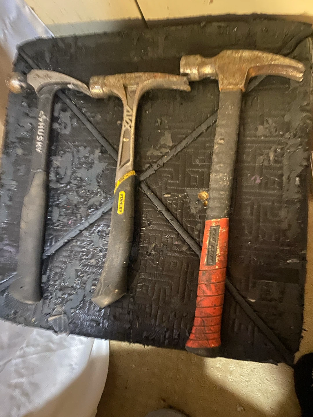 Set of Three Hammers: Husky, Stanley, and Craftsman