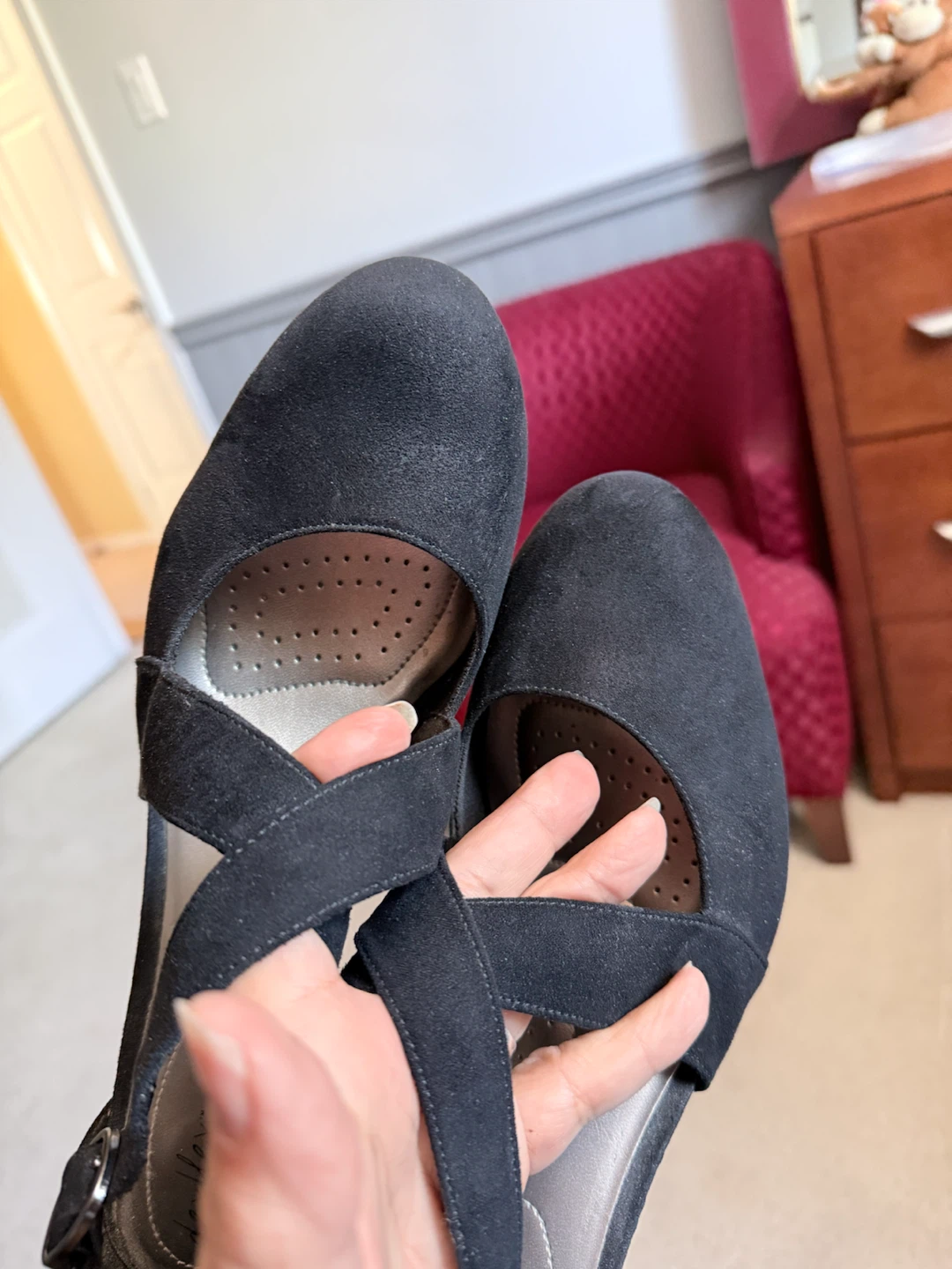 Faux Swede Comfort Black Heels/ Size 12W - photo 4