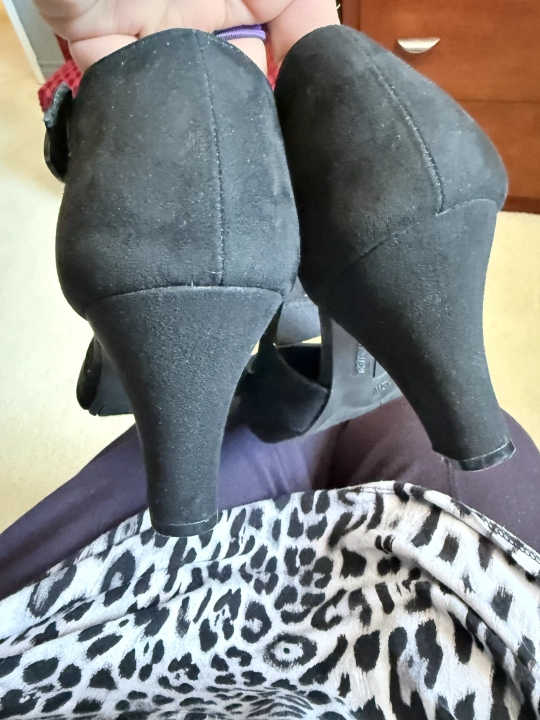 Faux Swede Comfort Black Heels/ Size 12W - photo 5