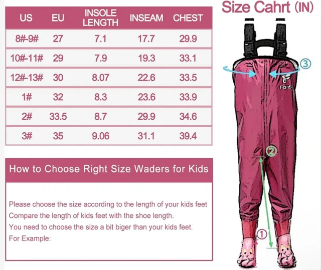 Fans Kids Muddy Buddy Waders Size US 8/9 - photo 5