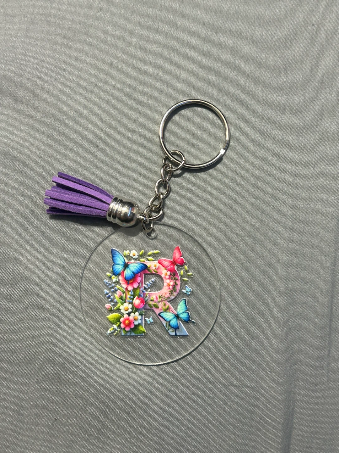 Floral Butterfly Letter Keychain - photo 4