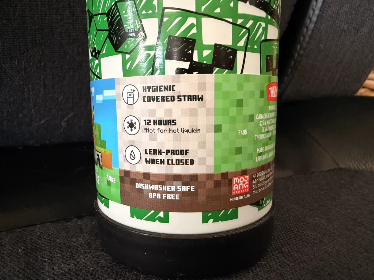 Brand New Thermos Minecraft Water Bottle (14 oz) - photo 5