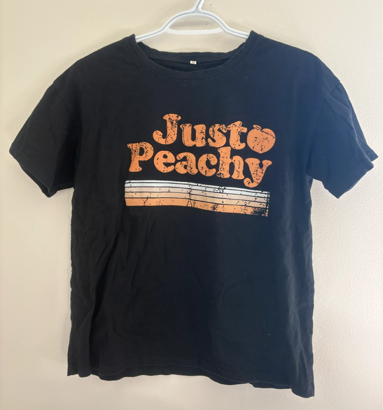Just Peachy Black Graphic T-Shirt - M - photo 2