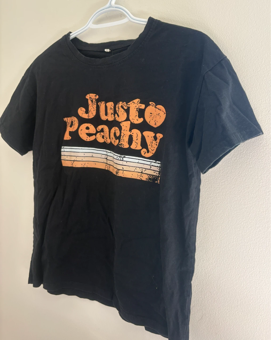 Just Peachy Black Graphic T-Shirt - M - photo 4