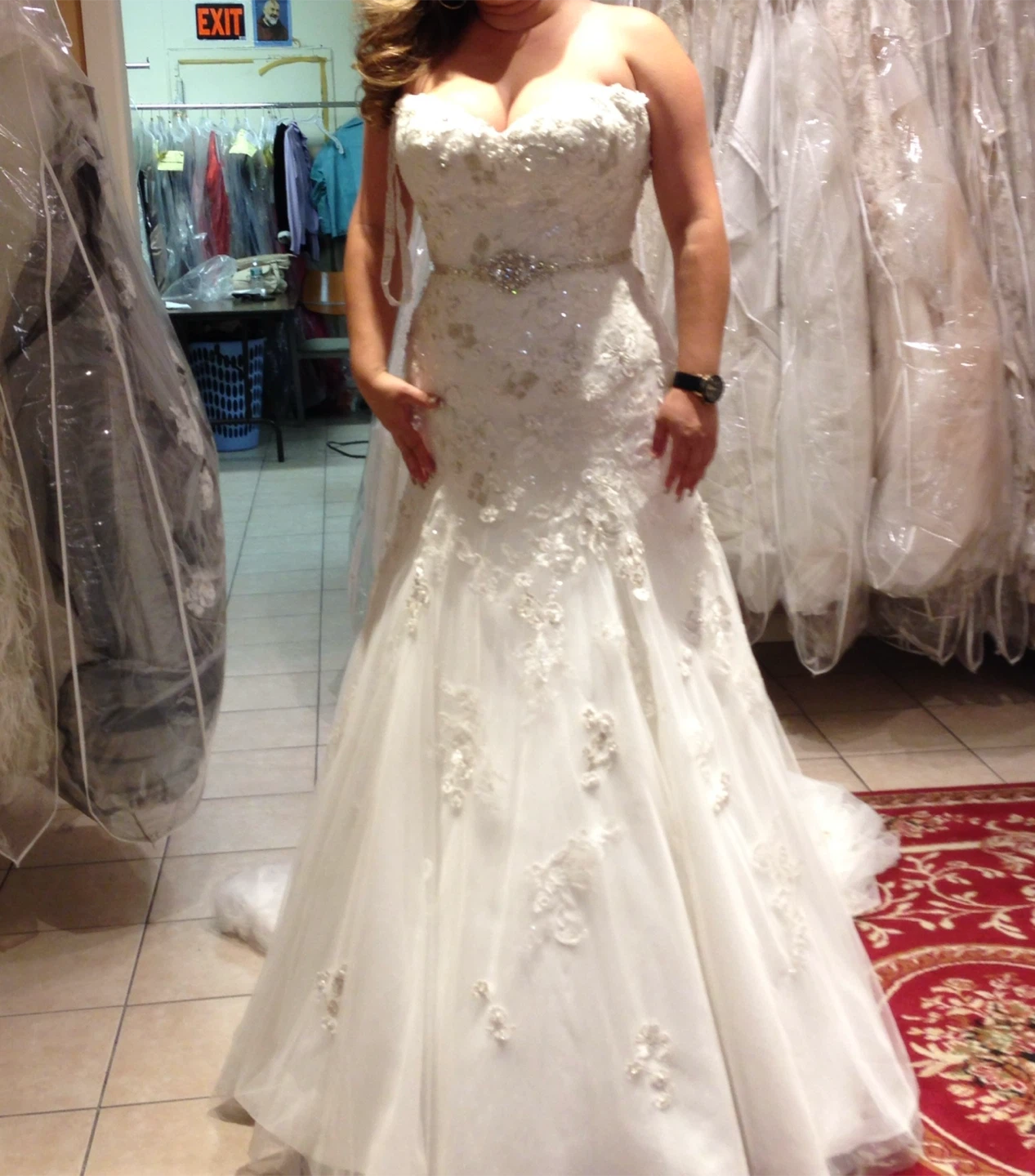 White Floral Lace Wedding Dress