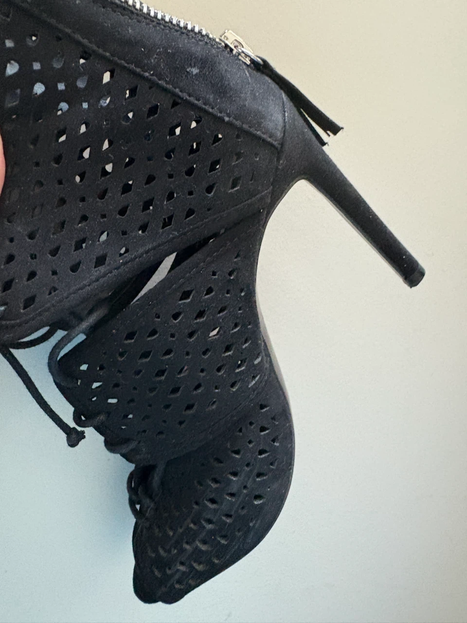 Zara Basic Black Laser-Cut Stiletto Heels