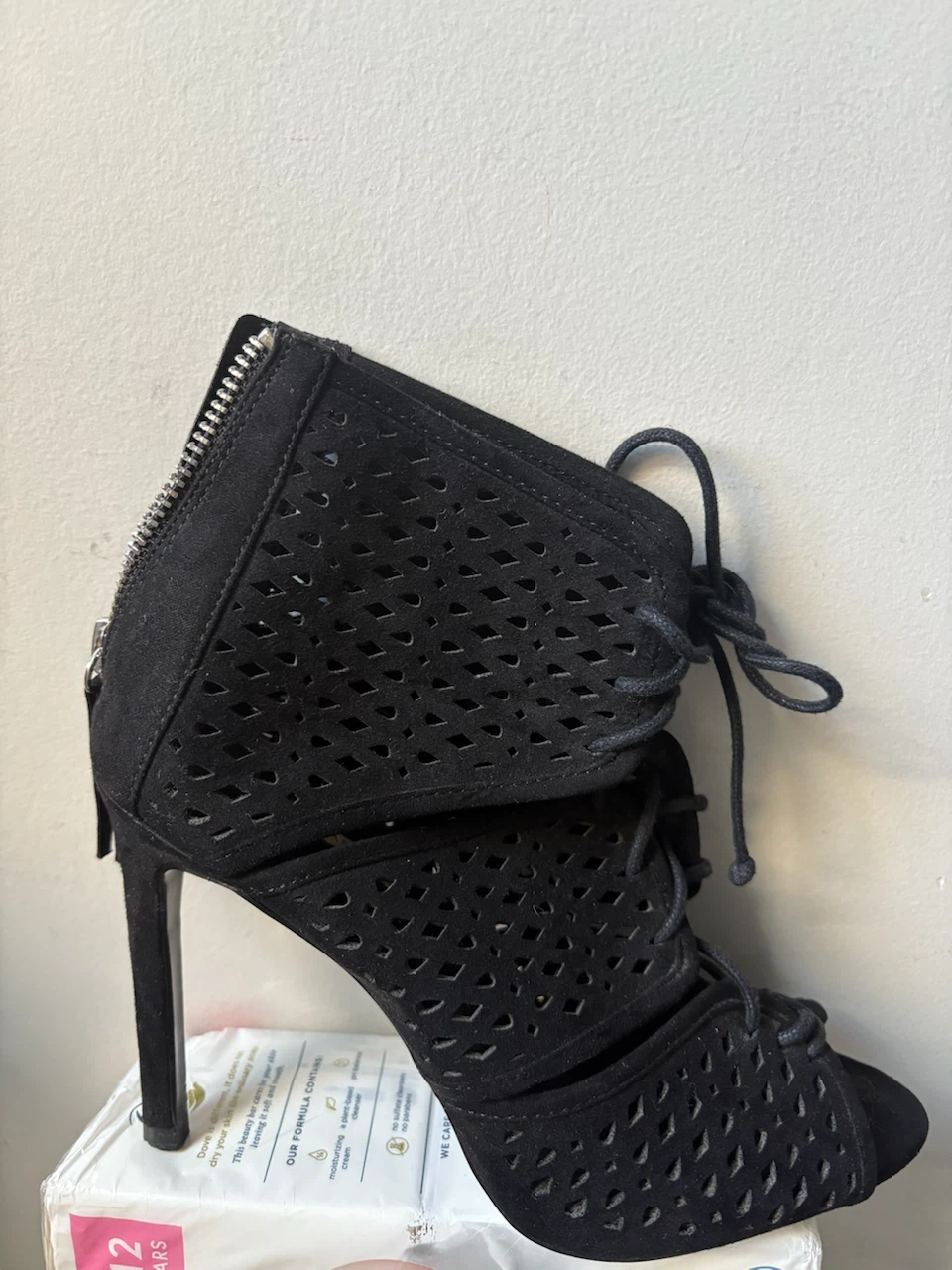 Zara Basic Black Laser-Cut Stiletto Heels - photo 4