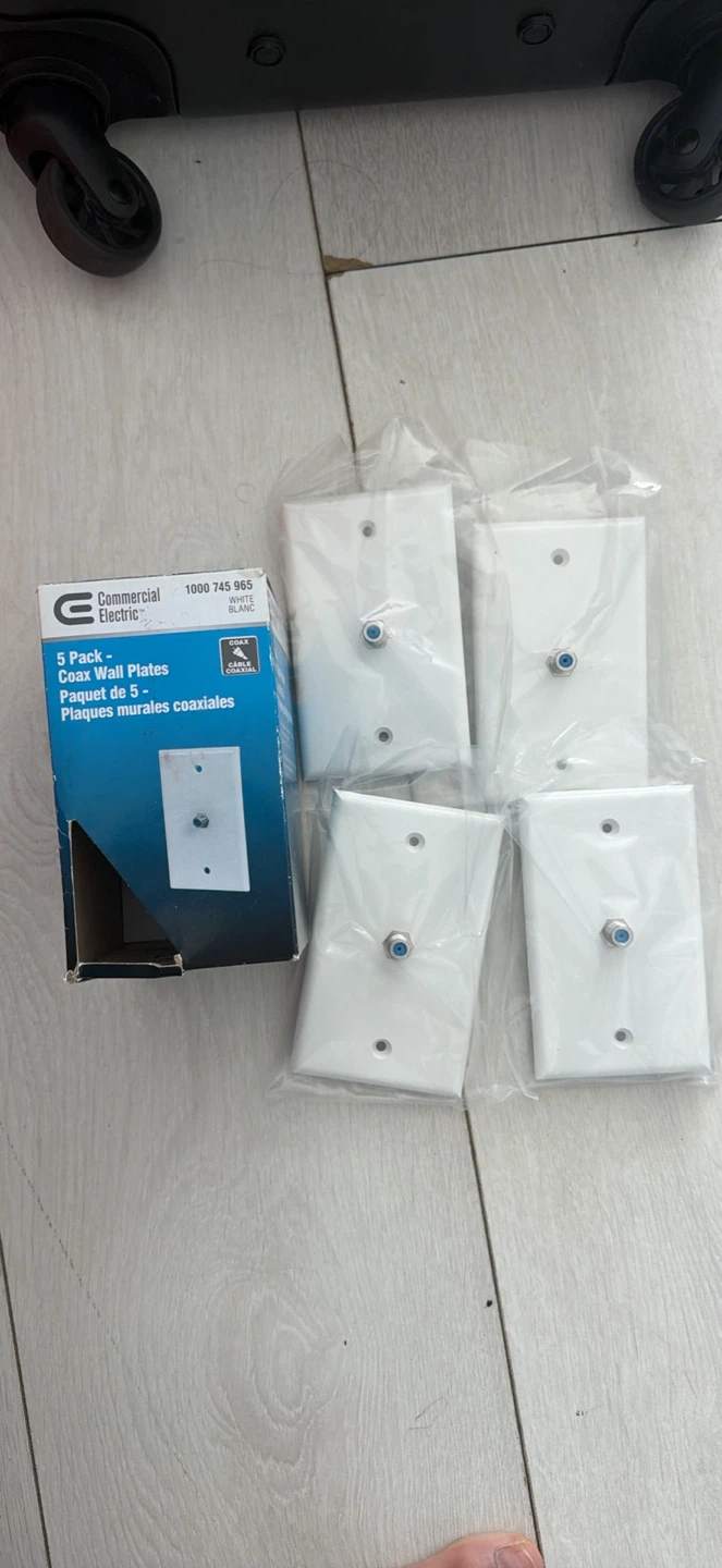 Commercial Electric Coax Wall Plates 5 Pack