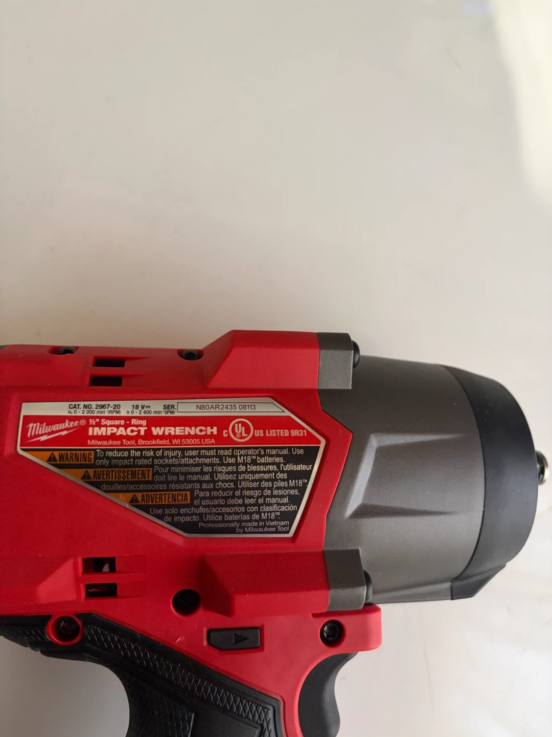 Milwaukee M18 Impact Wrench 2967-20 - photo 2