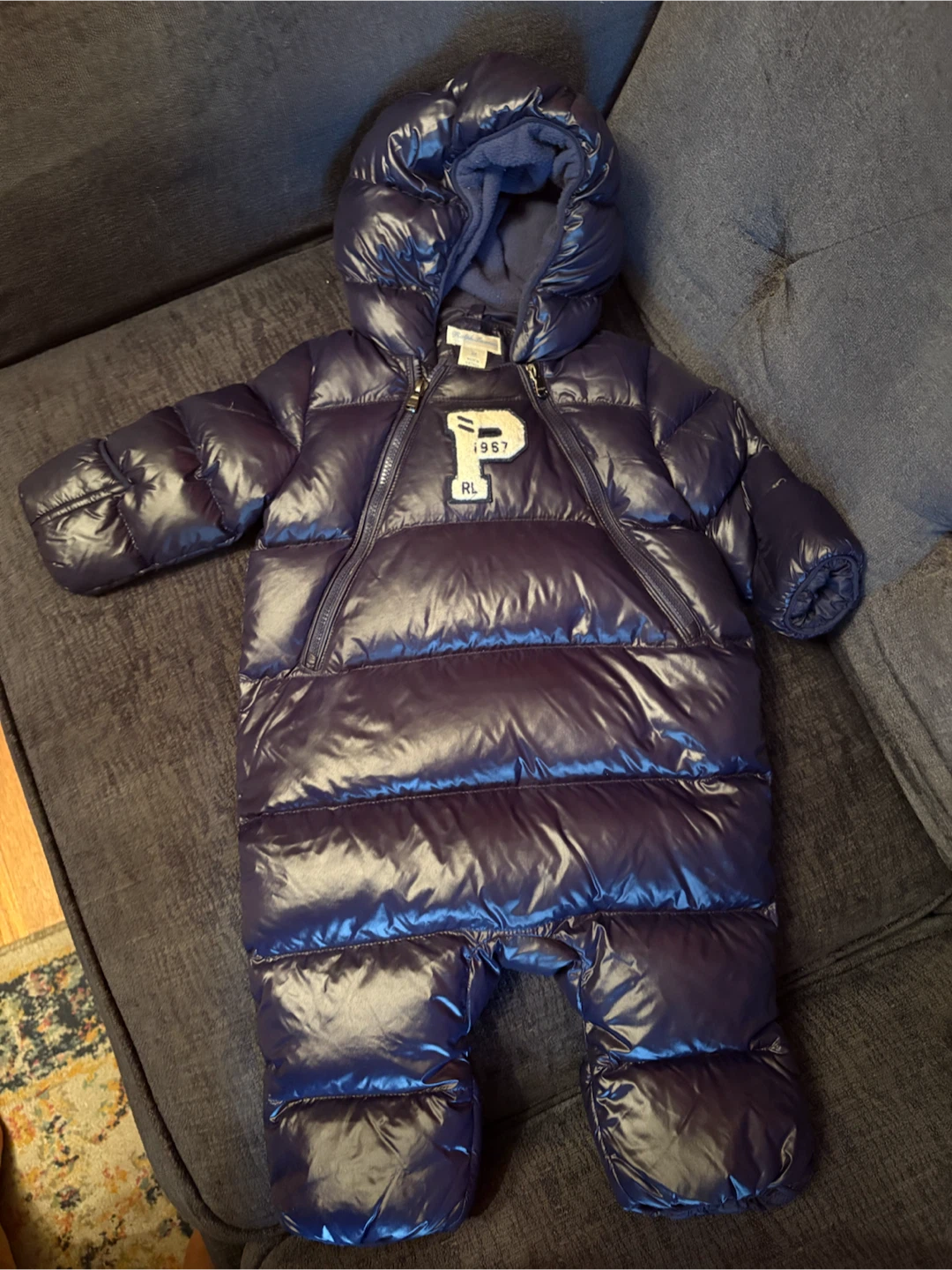 Ralph Lauren Baby Puffer Snowsuit Navy - photo 2