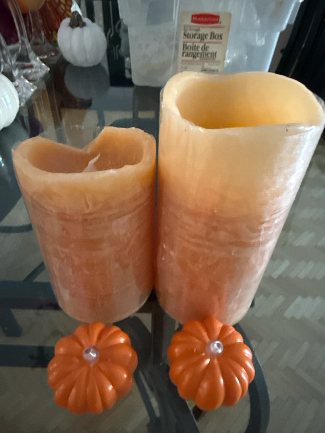 Battery operated orange candles