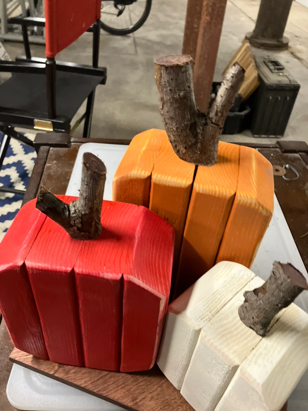 Set of 3 Handmade Decorative Wooden Pumpkins - photo 3