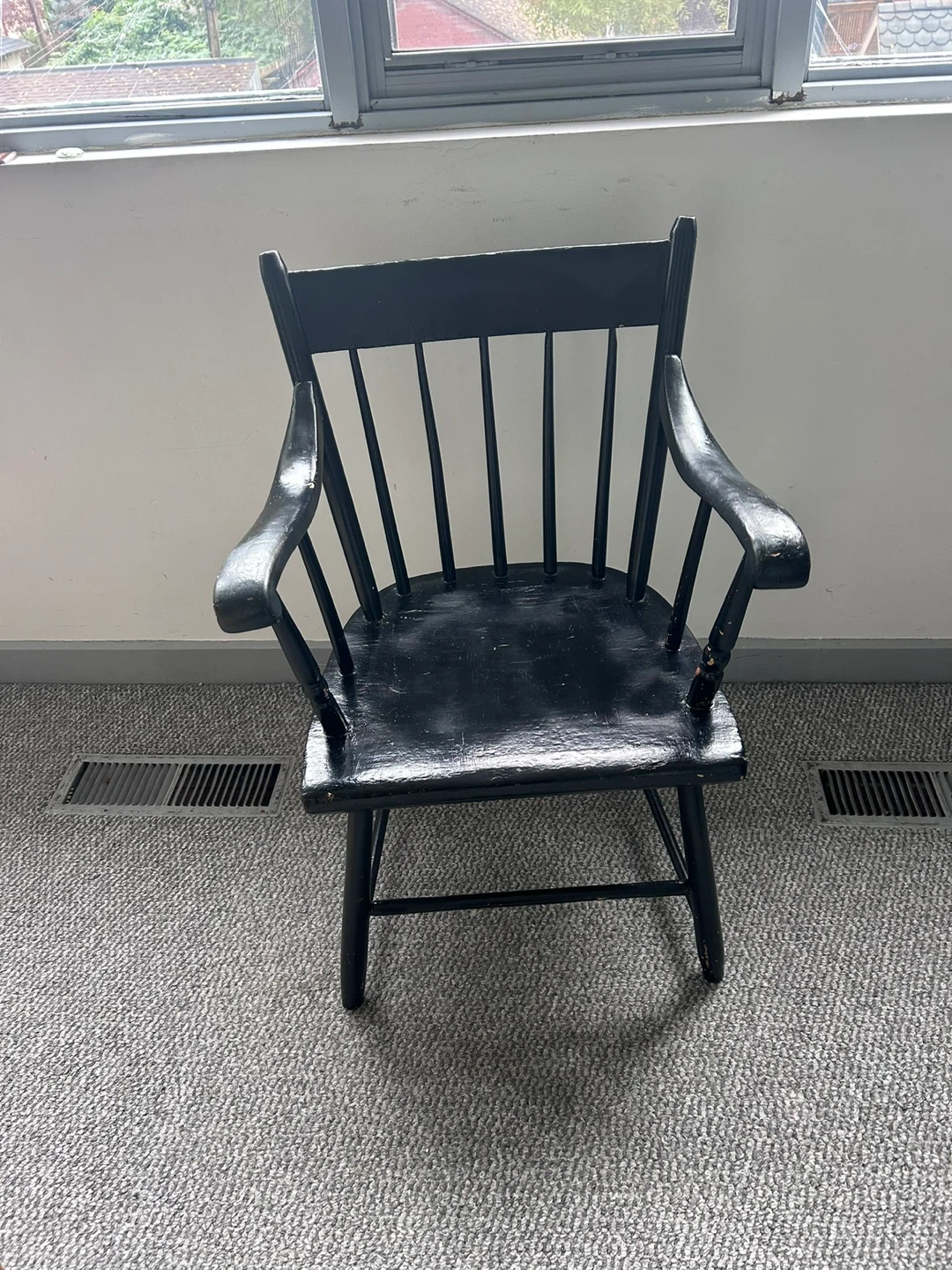 Black vintage dining chairs, solid hardwood