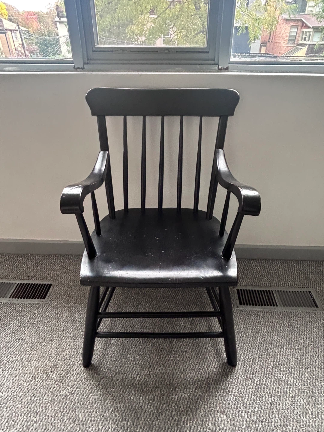 Black vintage dining chairs, solid hardwood - photo 2