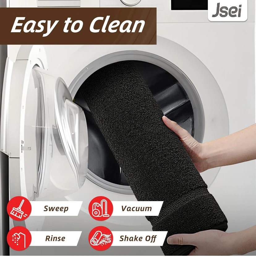 New 2pc Non-Slip Bathroom Rugs Black - photo 4