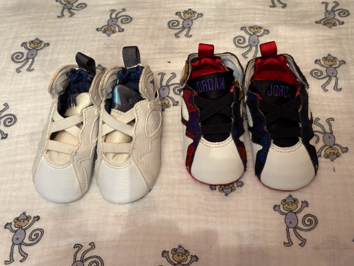 Two Pairs of Jordan Infant Crib Shoes