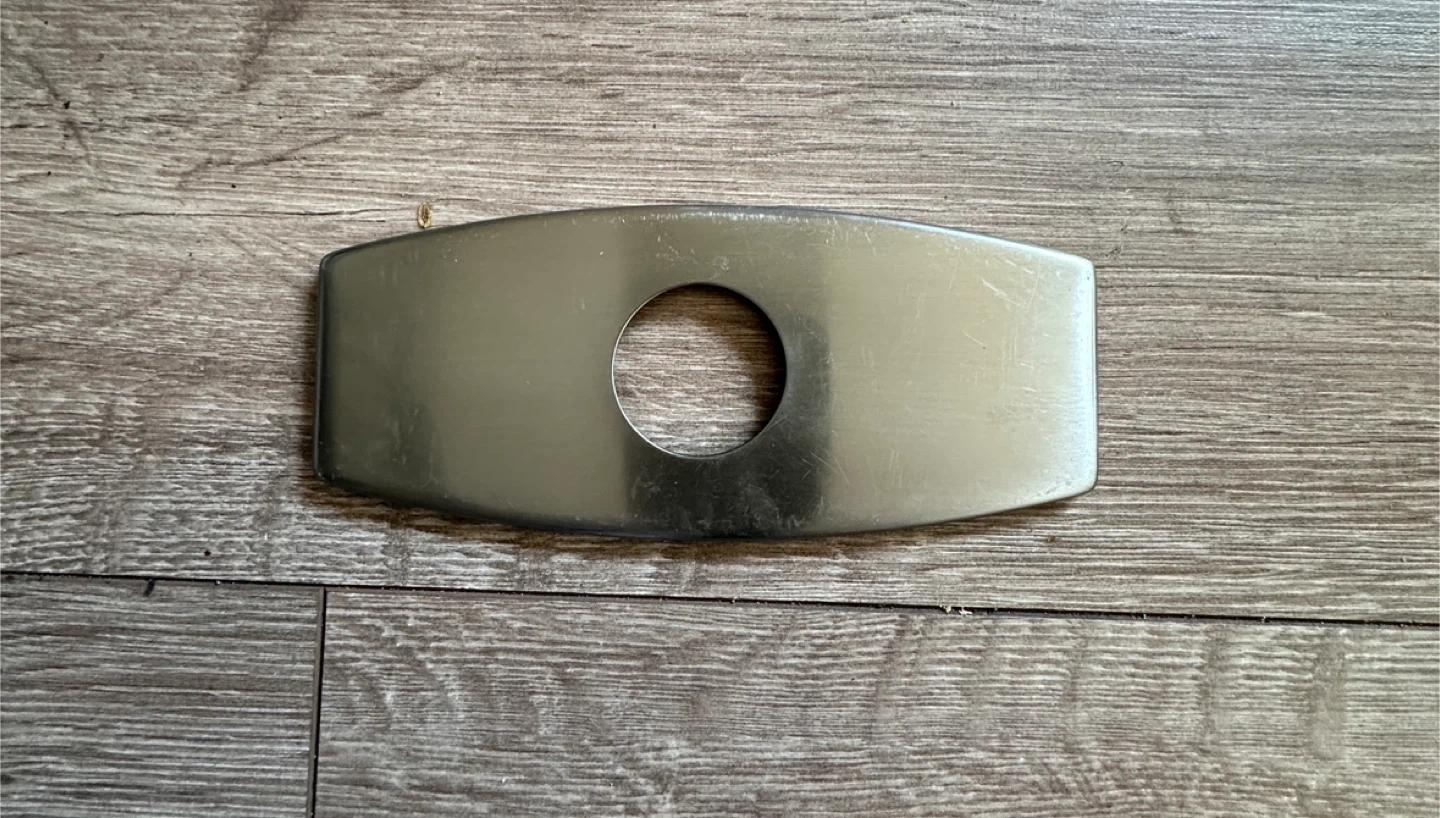 Brushed Nickel Faucet Deck Plate