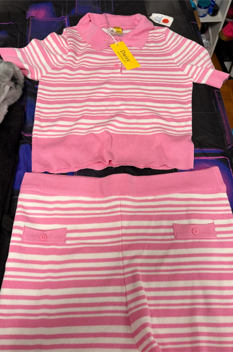 Daisy Striped Knit Two-Piece Set