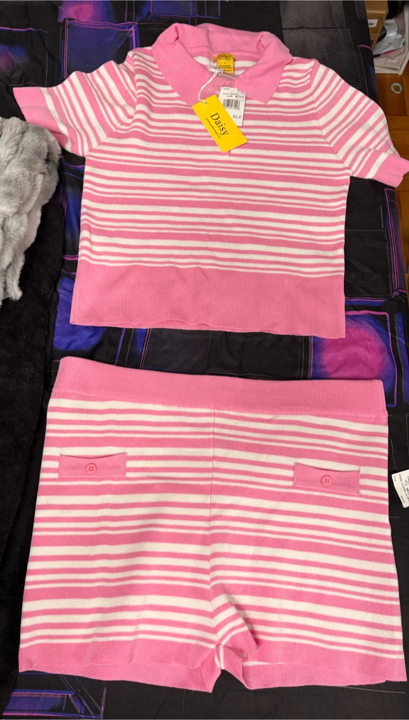 Daisy Striped Knit Two-Piece Set - photo 2