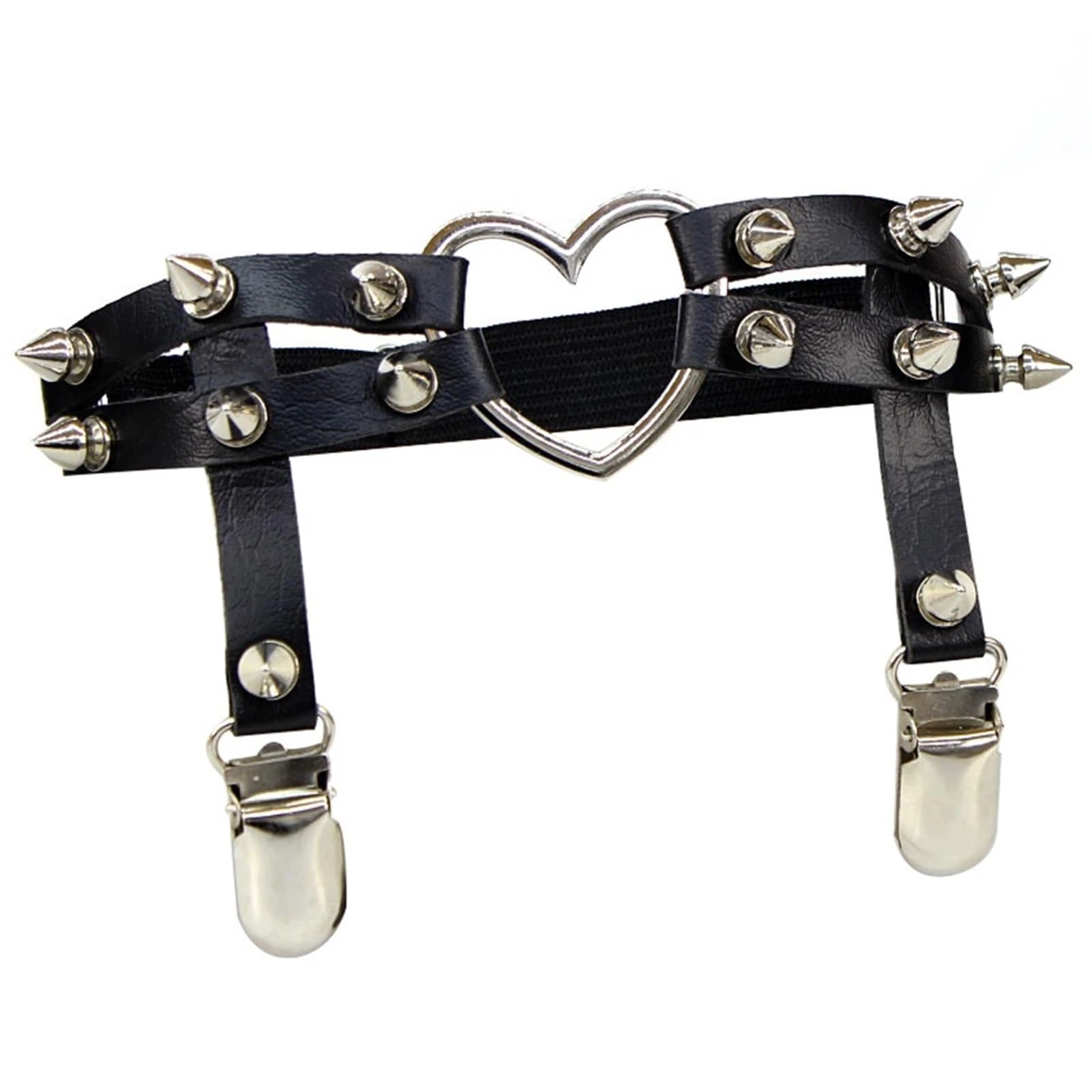 Black Heart Spike Garter