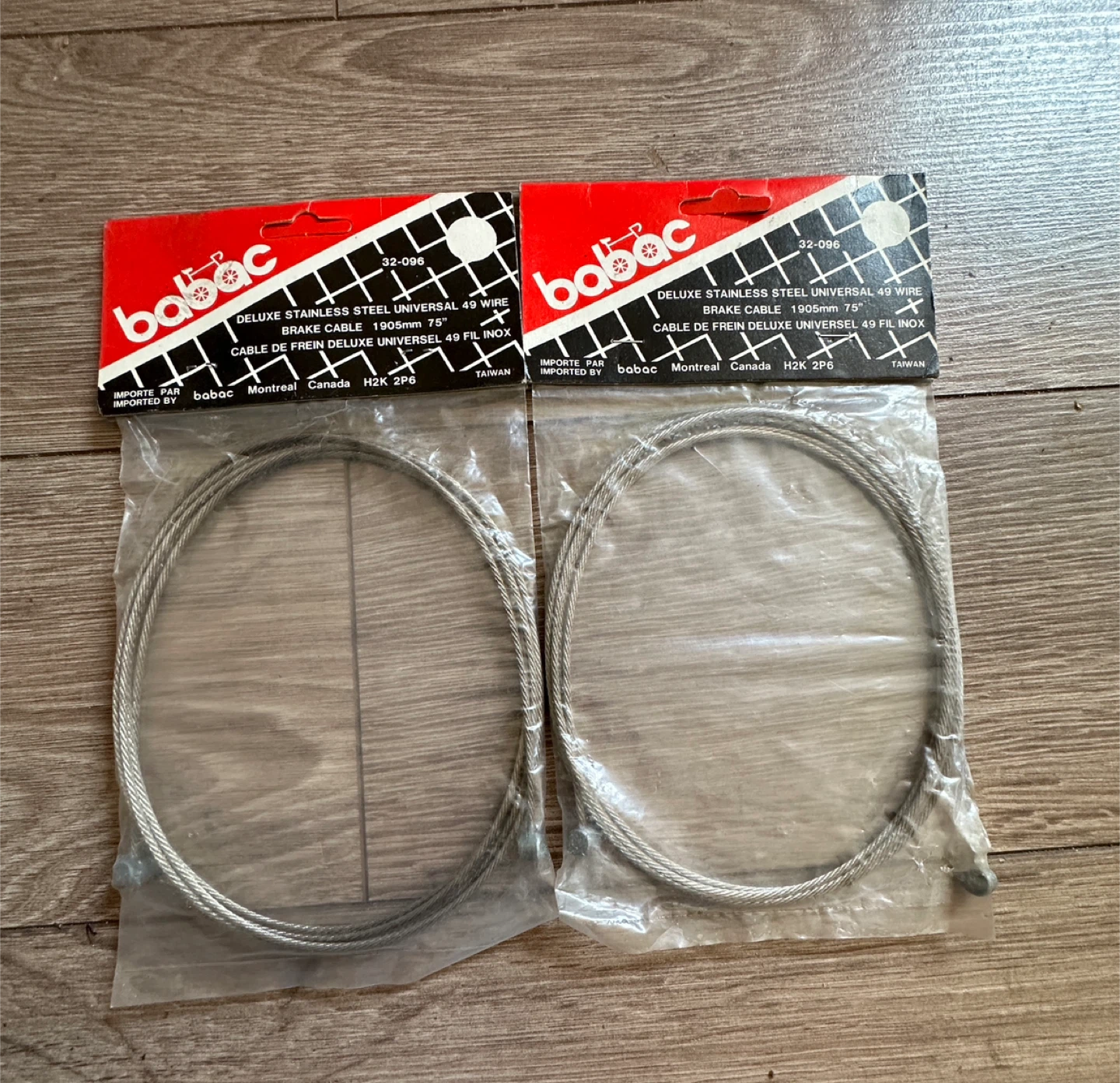 2 Babac Deluxe Stainless Steel Universal Brake Cables