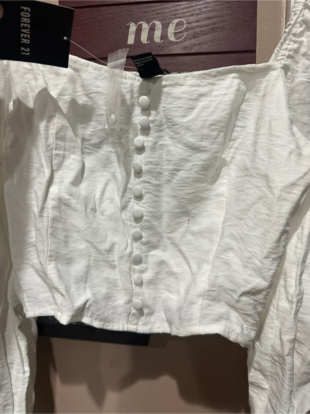 Forever 21 White Long Sleeve Blouse Size S - photo 2