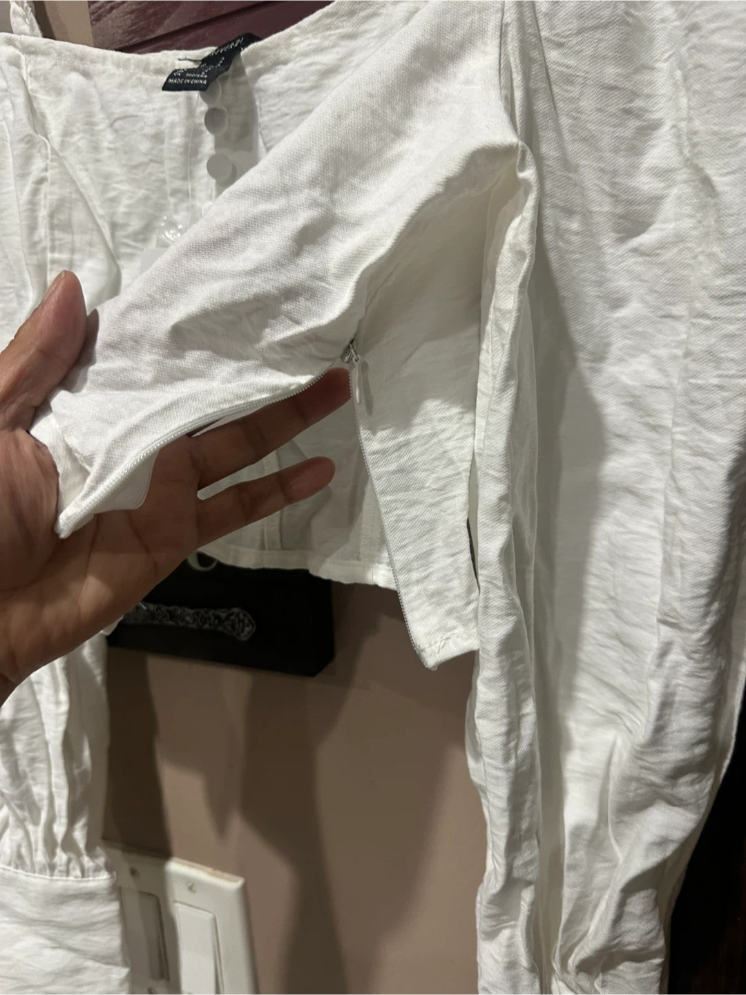 Forever 21 White Long Sleeve Blouse Size S - photo 3