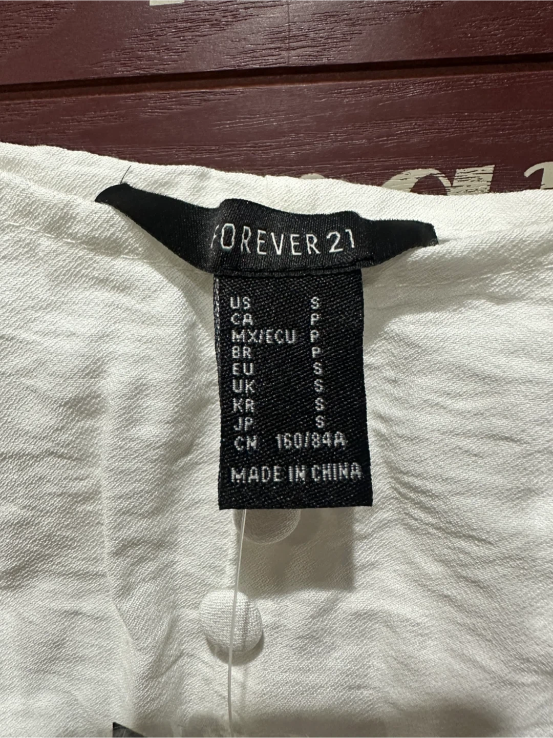 Forever 21 White Long Sleeve Blouse Size S - photo 4