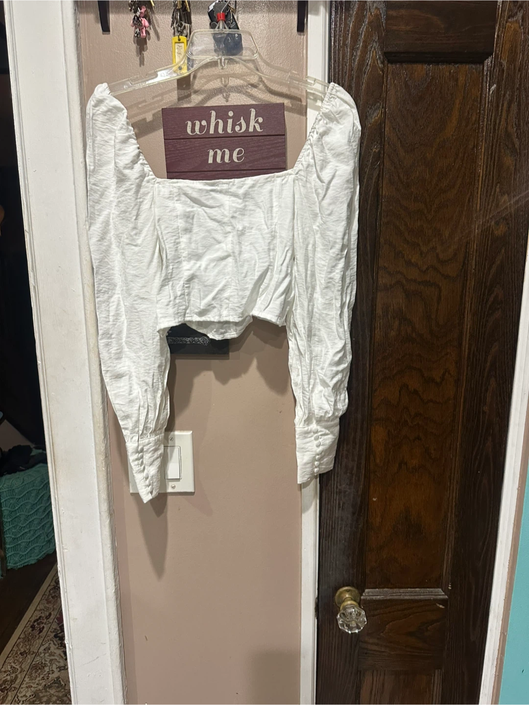 Forever 21 White Long Sleeve Blouse Size S - photo 5