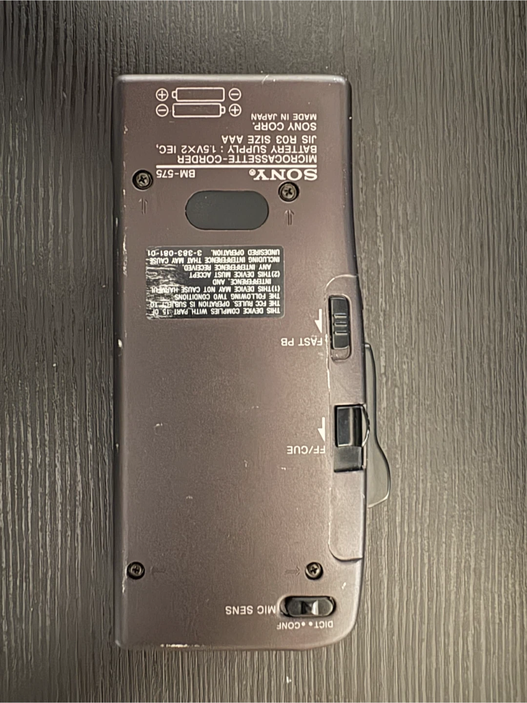 Sony BM-575 Microcassette Dictator - photo 2