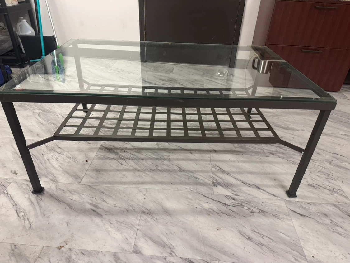 Metal and Glass Coffee Table - photo 2