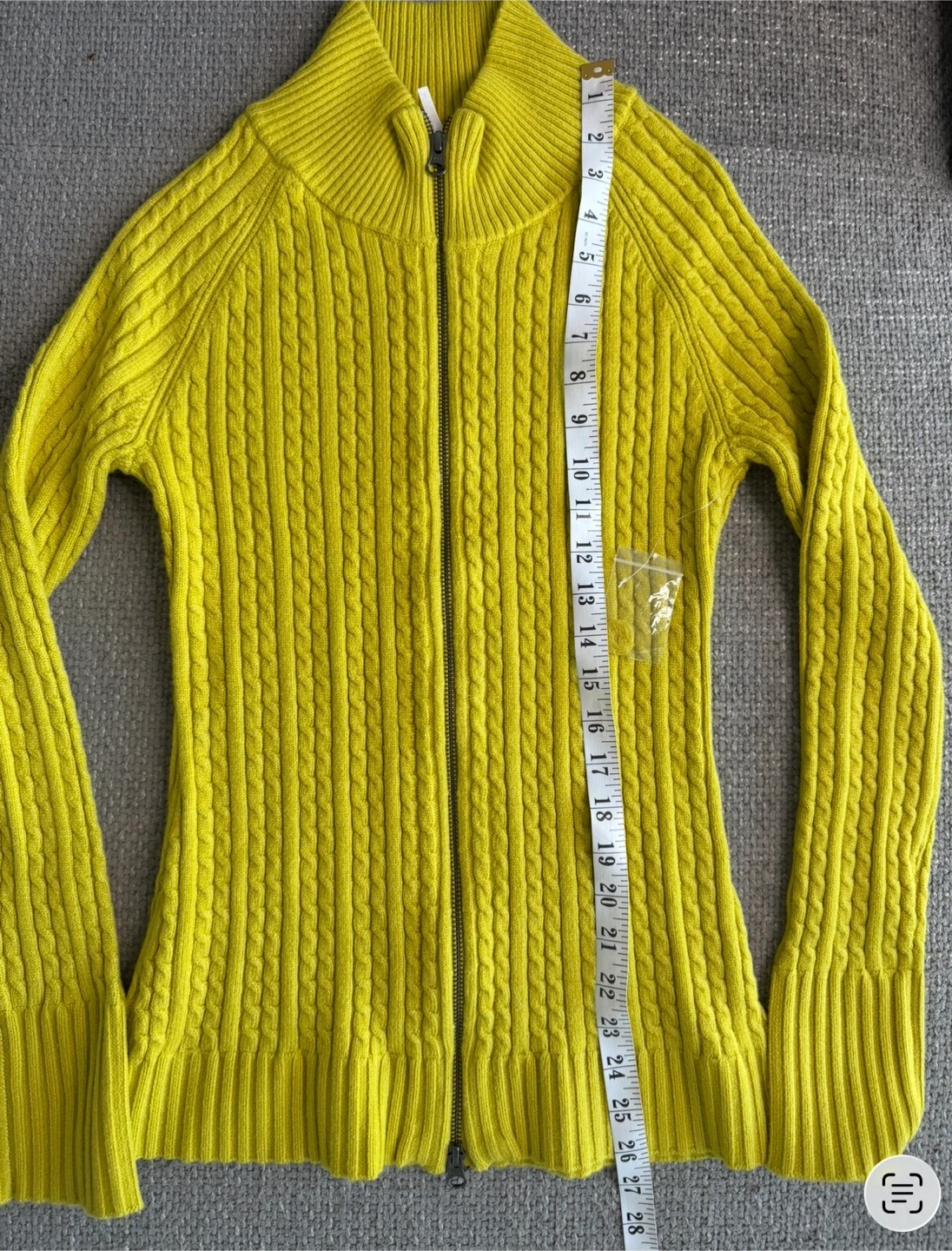 Free People Lime Green Cable Knit Zip Up Sweater Medium BNWOT - photo 2