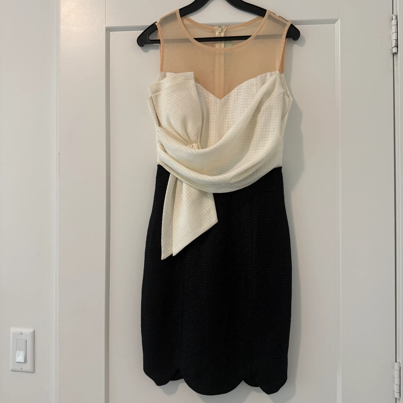 NEW ivory & black cocktail dress XS
