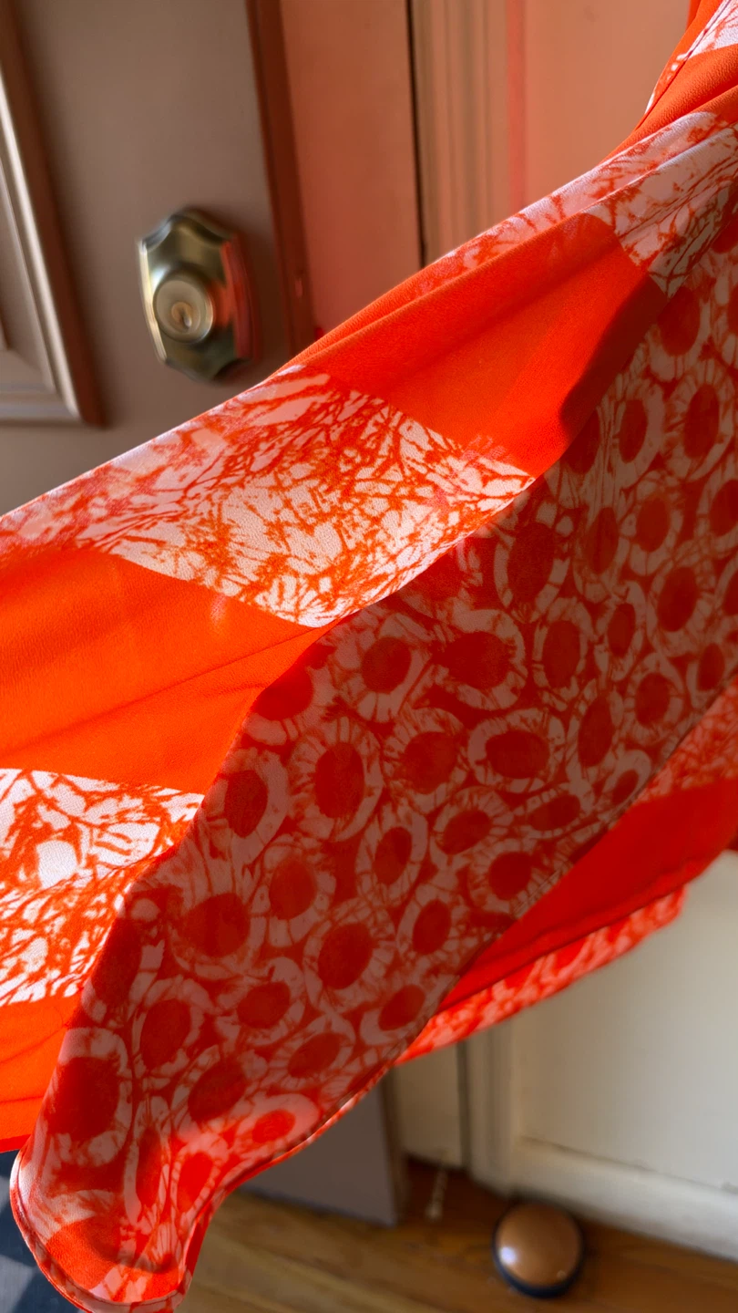 Michael Kors Orange Print Halter Dress Size L - photo 5