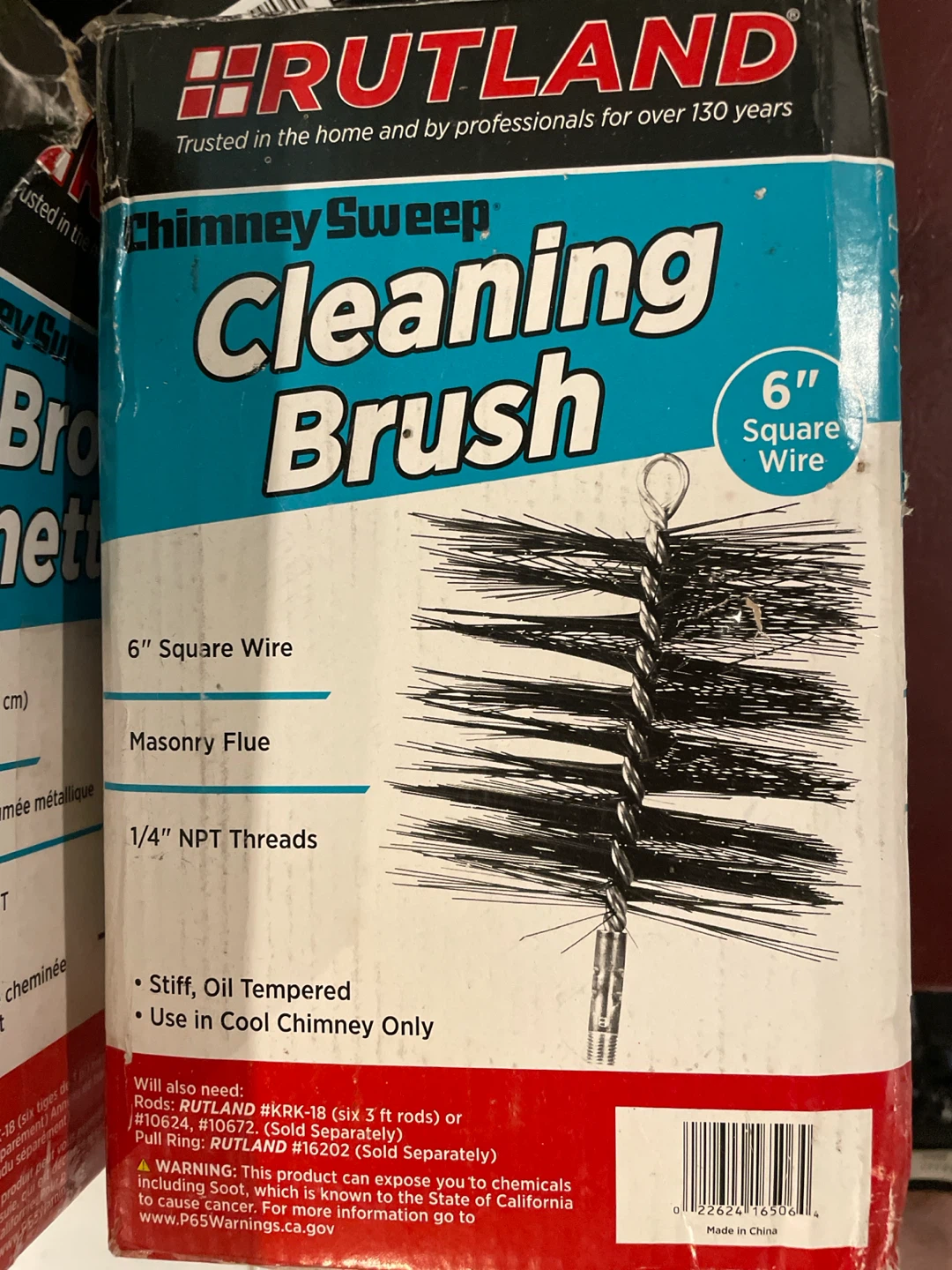 Rutland 6" Square Wire Chimney Sweep Brush