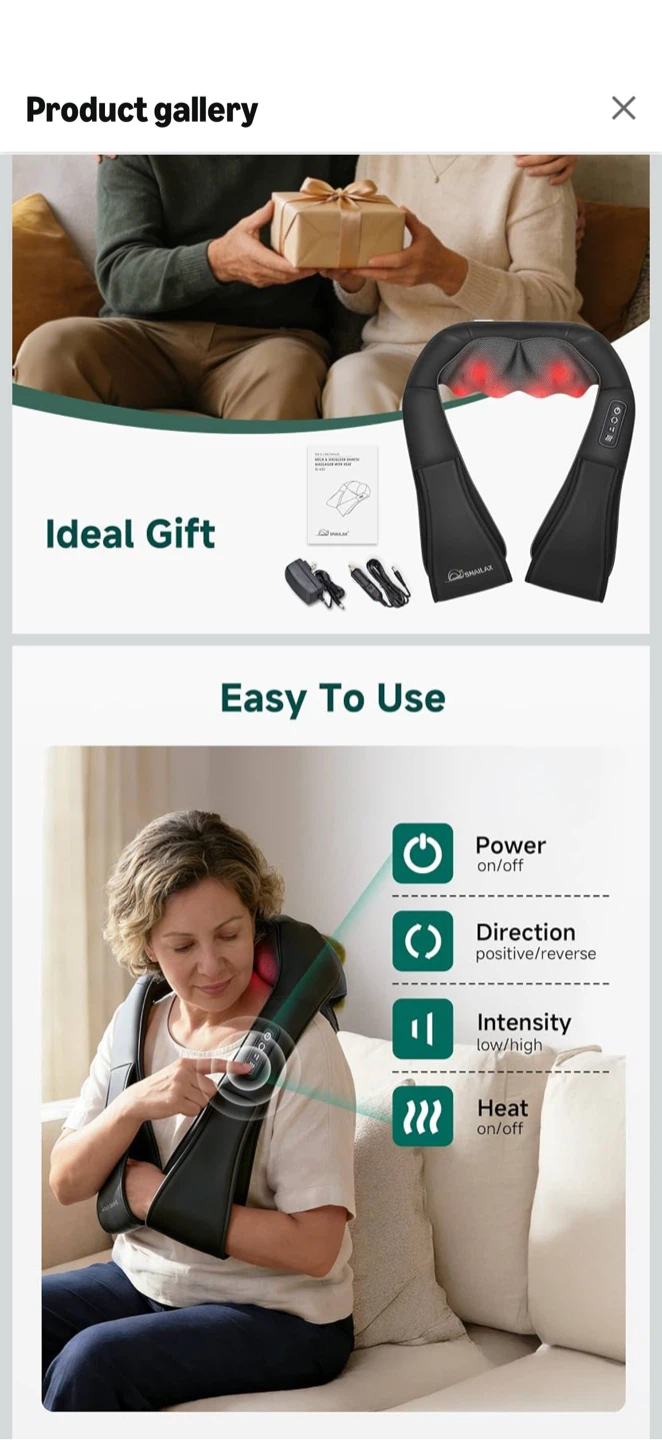 Snailax Shiatsu Neck and Shoulder Massager - photo 3