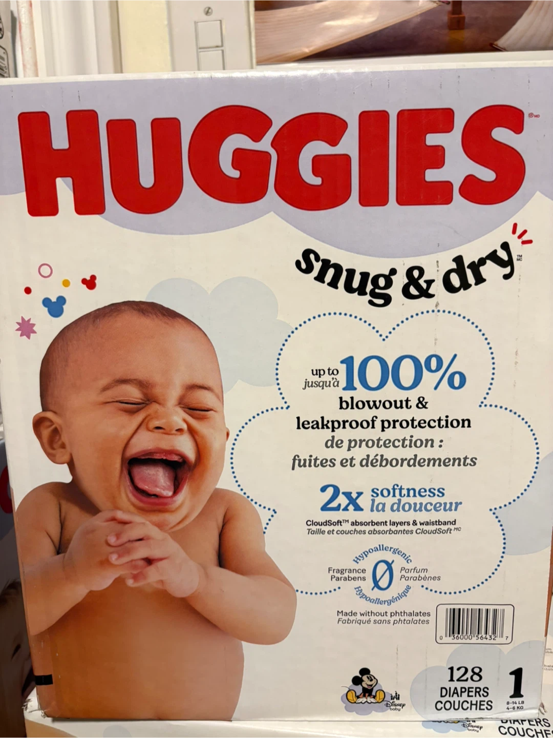 Huggies Snug & Dry Size 1 Diapers 128 Count