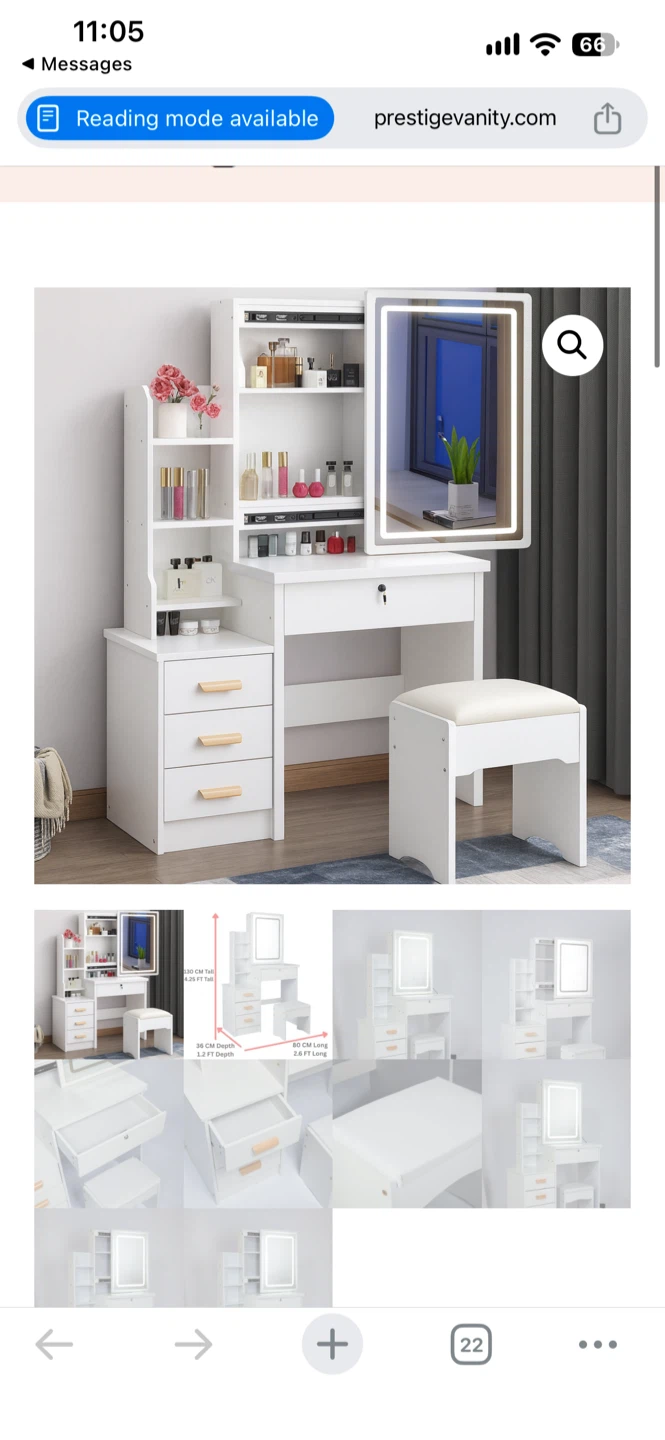 Brand New Makeup Vanity with LED Mirror and Stool