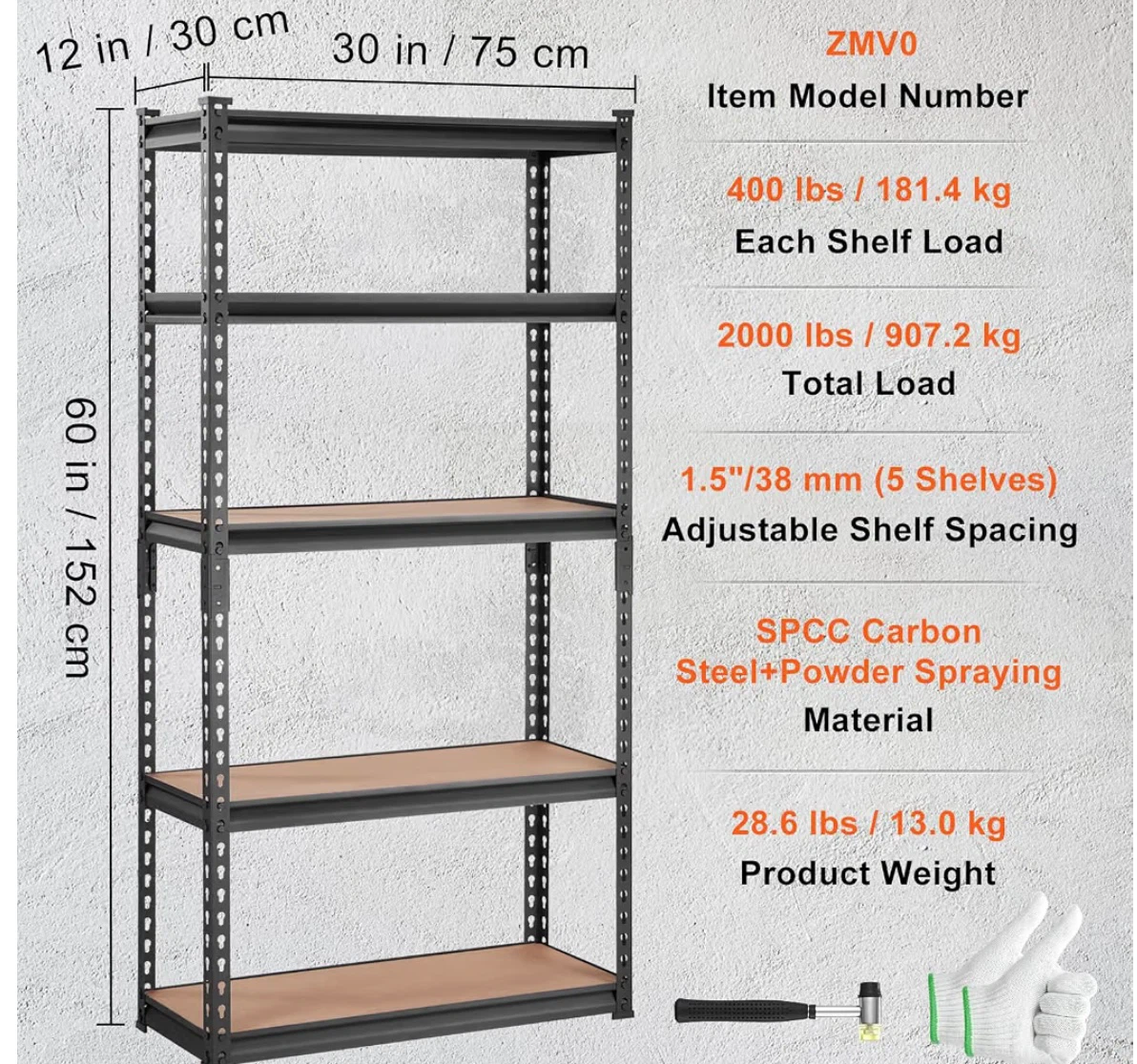 5-Tier Adjustable Storage Shelving Unit - photo 3