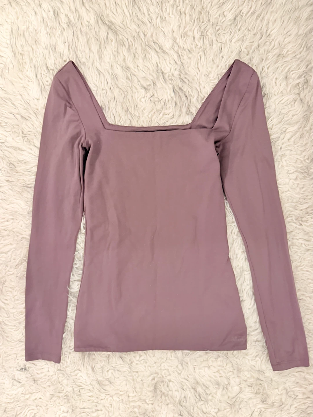 Aritzia Original Contour Squareneck Longsleeve - Smoked Eggplant