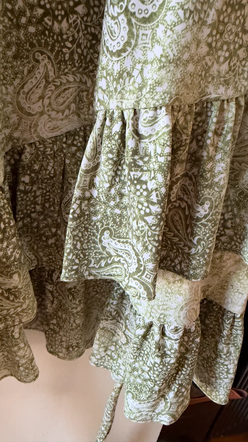 Green Paisley Ruffle Dress - photo 2