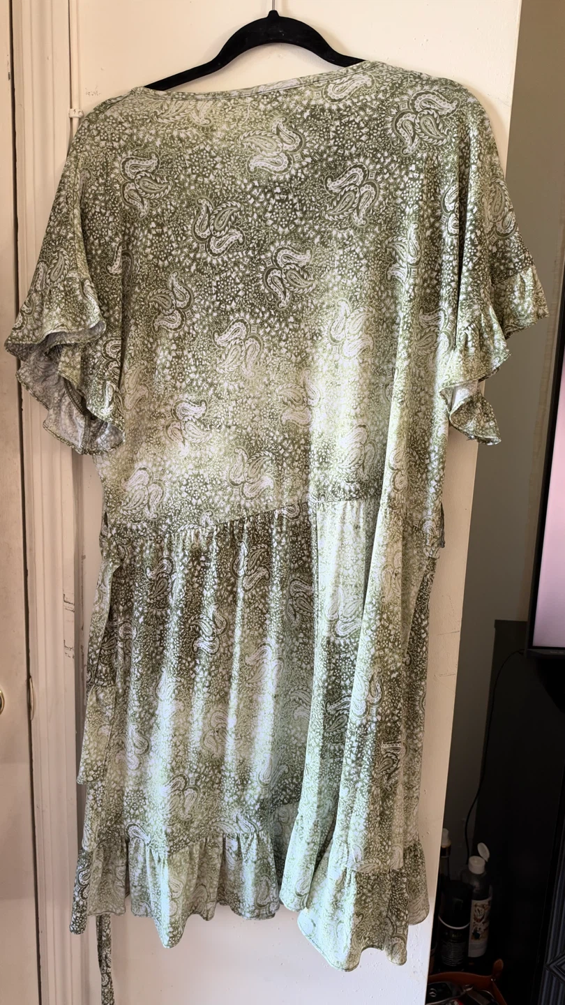 Green Paisley Ruffle Dress - photo 4