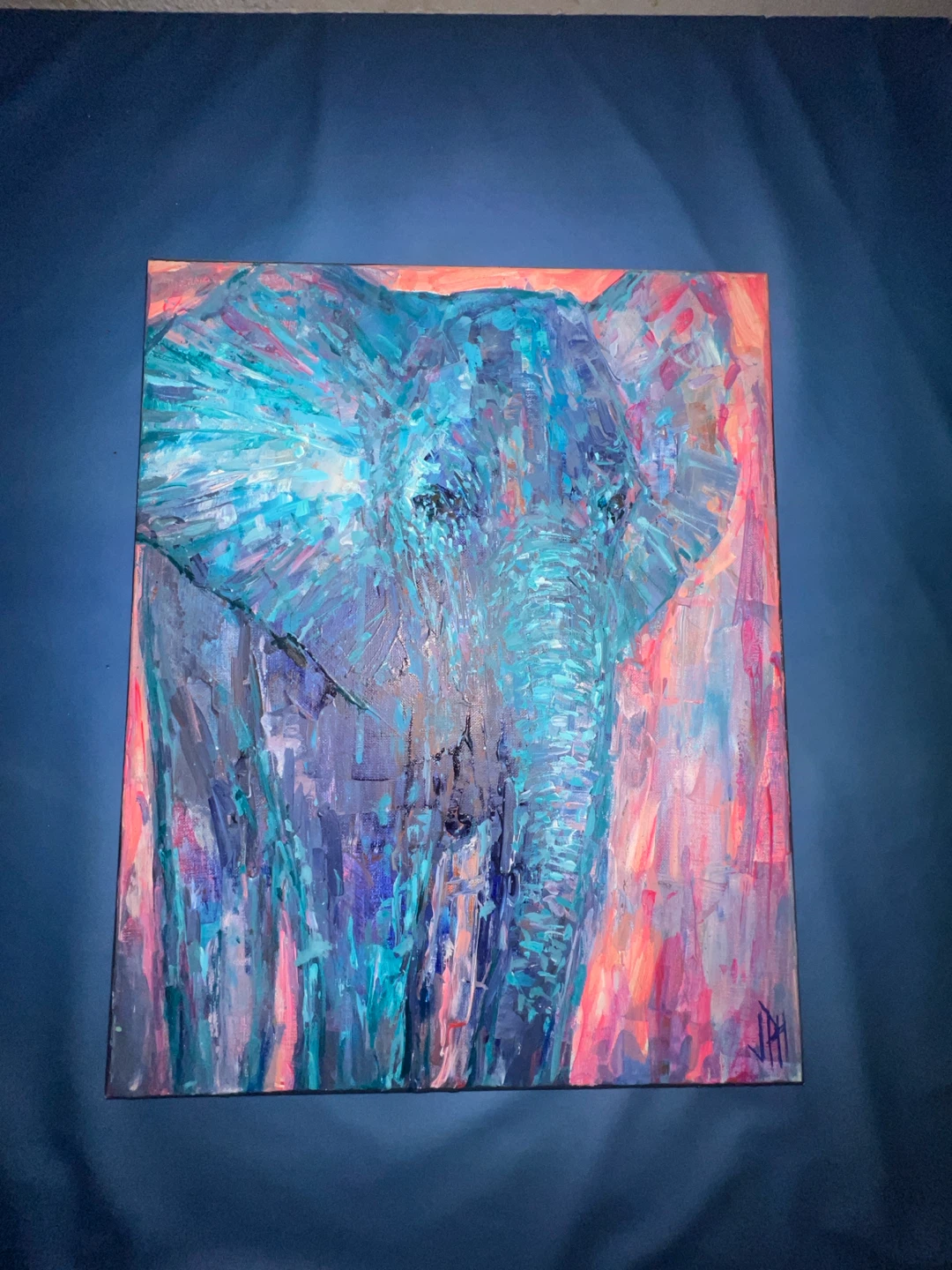 Original Abstract Elephant Canvas Painting