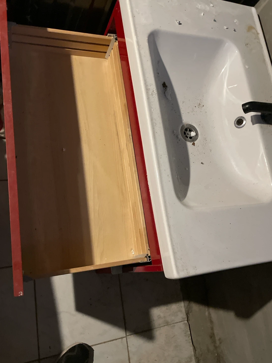 Red Bathroom Vanity with Sink - photo 2