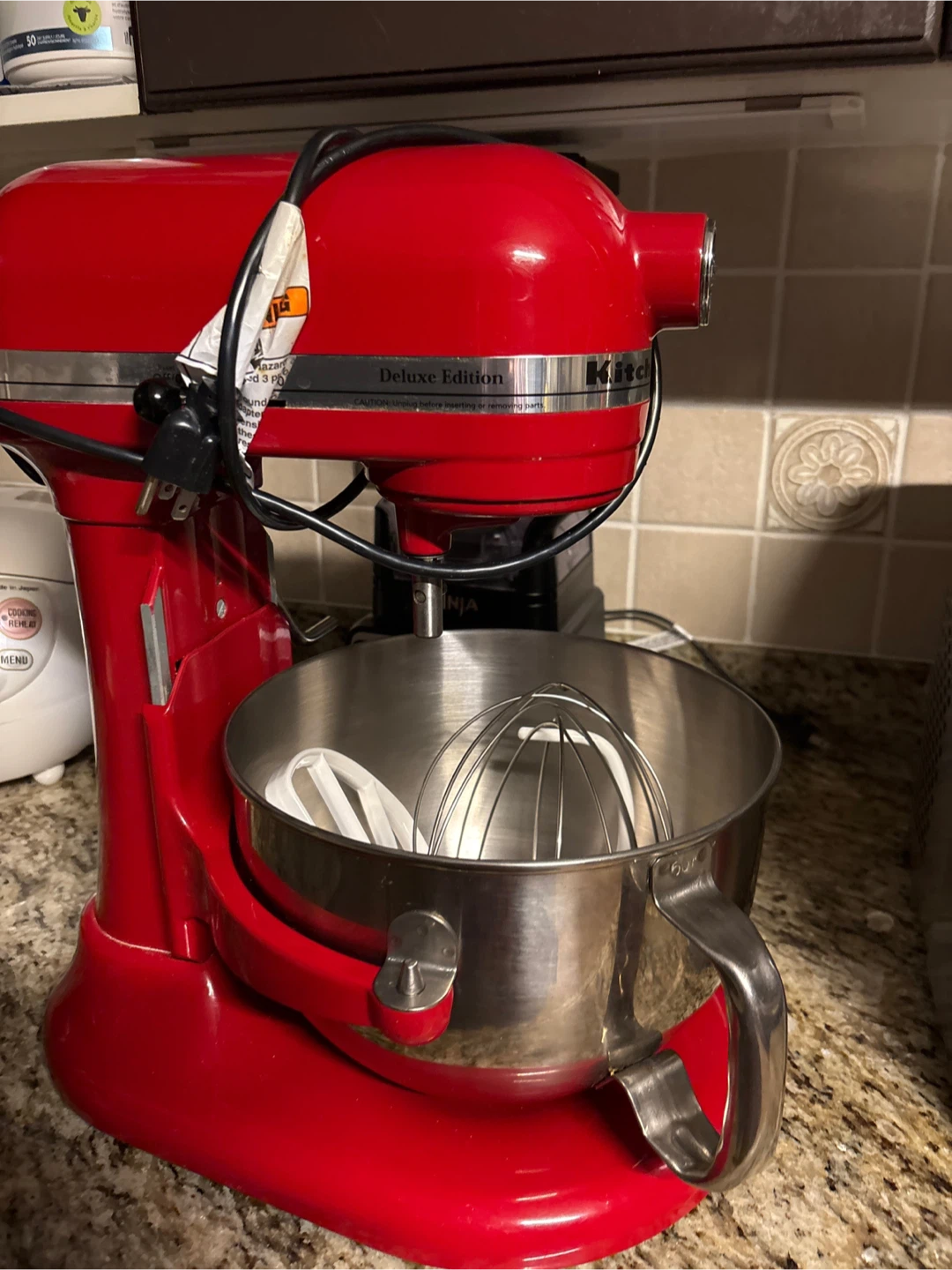 KitchenAid Deluxe Edition Stand Mixer - Red